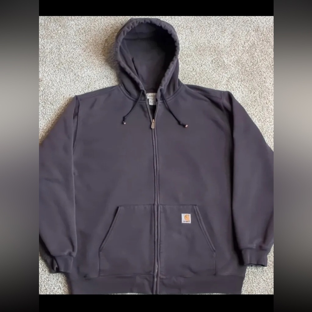 vintage faded black carhartt zip up hoodie